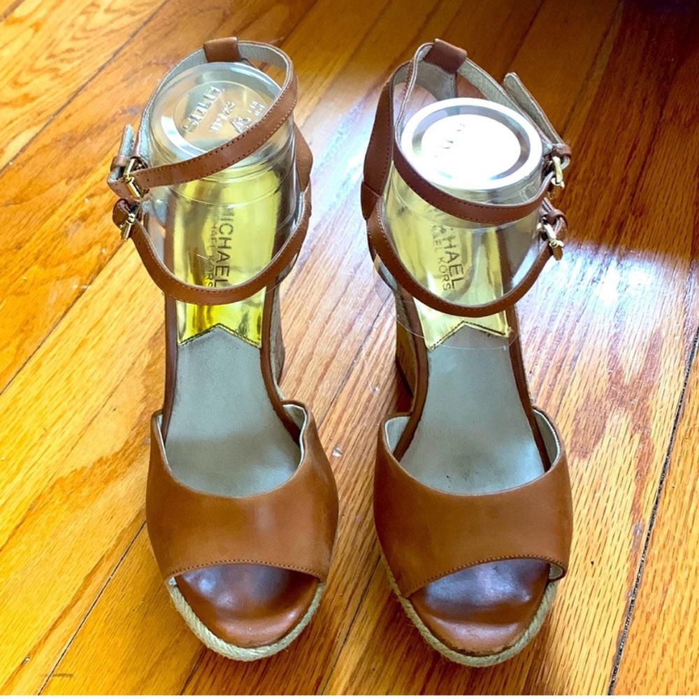 Michael Kors Brown Wedge Sandals with Platform
